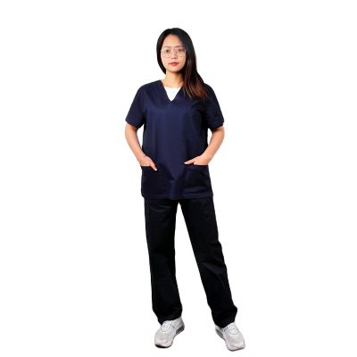 Blue and black two-piece medical uniform (2)