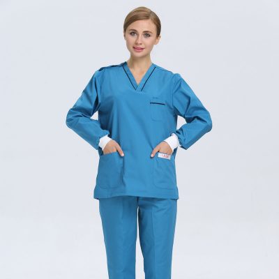 Blue clean surgical gown hospital uniform (4)