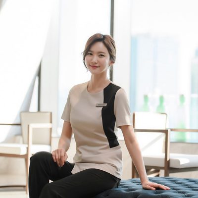 Brown massage service hotel uniform (3)