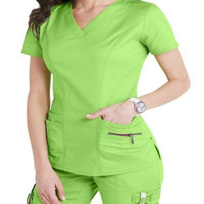 Green cotton custom hospital uniforms (1)