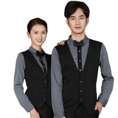 Handsome splicing two-piece dining uniform (1)