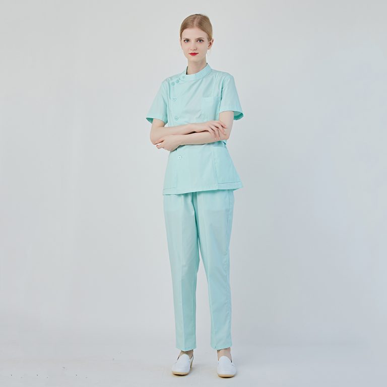 Light green hospital scrub uniform