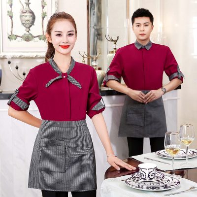 Long sleeve red hospitality uniform (3)