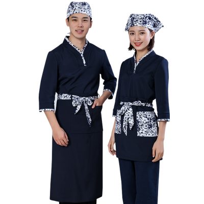 Long sleeve unisex black chef uniform (4)