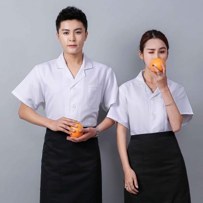 New white lapel unisex chef uniform (1)