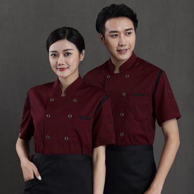 Pocket brown apron restaurant uniform (3)