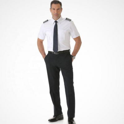 Polyester white shirt pilot uniform (6)