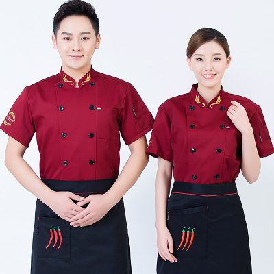 Red chinese food chef uniform (2)
