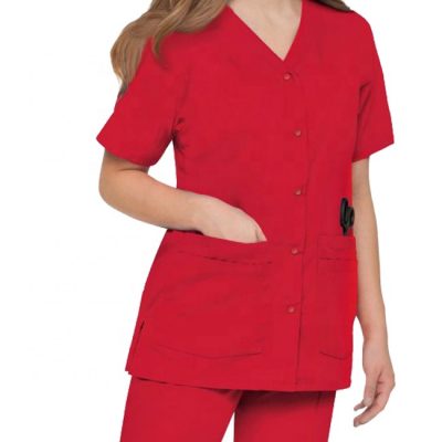 Red classic design hospital uniform (1)