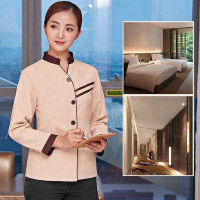 Short sleeve hotel room cleaner uniform (1)