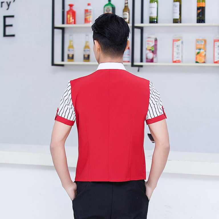 Suit black vest hospitality uniform