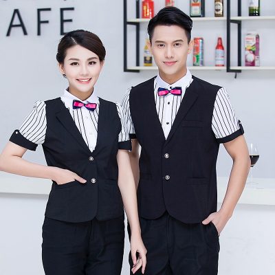 Suit black vest hospitality uniform (6)