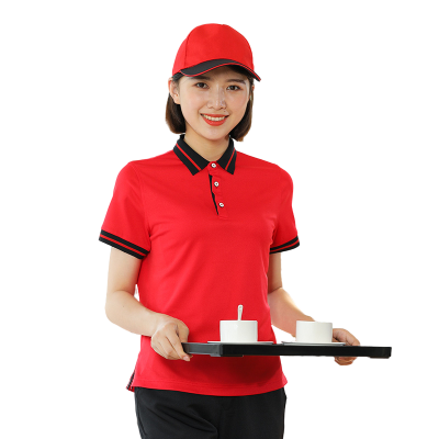 The latest Chinese red catering uniforms (4)
