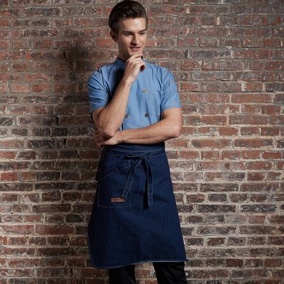 Unisex short-sleeved fabric hospitality uniform (6)