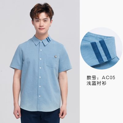 Unisex sky blue restaurant uniform (2)