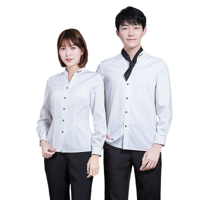 White breathable casual restaurant uniform (6)