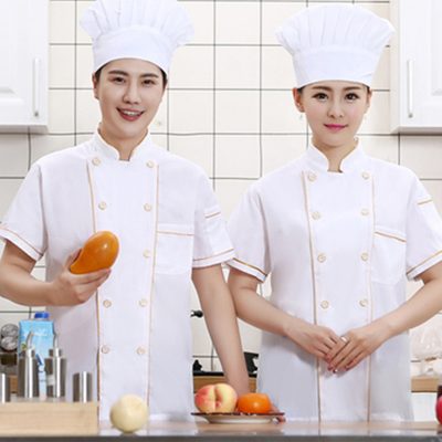 White gold decoration chef uniform (4)