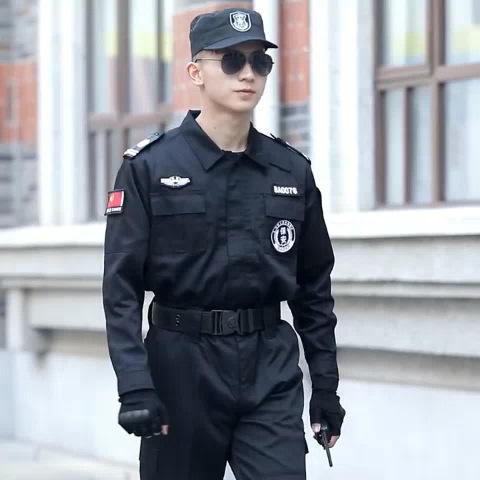 Custom Black Security Guard Uniform Shirts with Mesh & Cotton (1) Mesh Cotton Security Guard Uniform