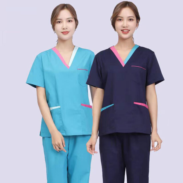 Custom Mandarin Collar Medical Uniform Sets for Hospital Staff (7) Collar Medical Uniform Manufacturer