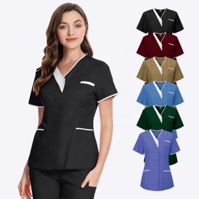 neck medical scrub tops unifor