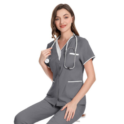 neck medical scrub tops unifor
